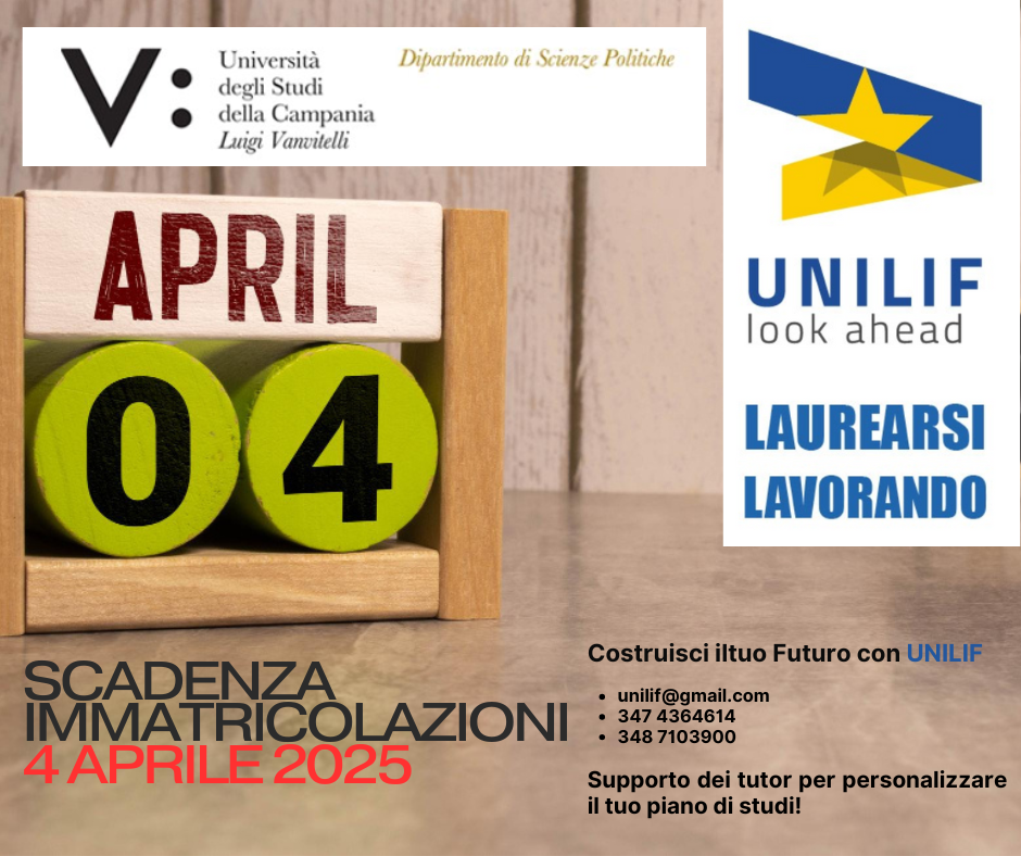 Scadenza iscrizioni 4 aprile 2025